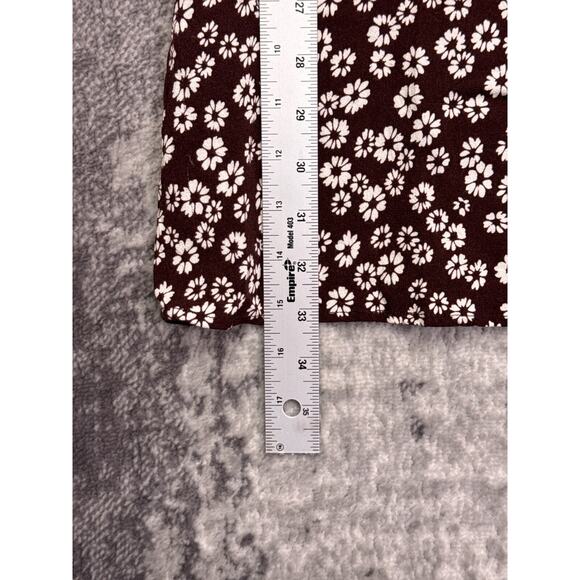 Reformation Dress 12 Womens Chocolate Brown Floral Plunge Smocked Mini - Picture 7 of 9
